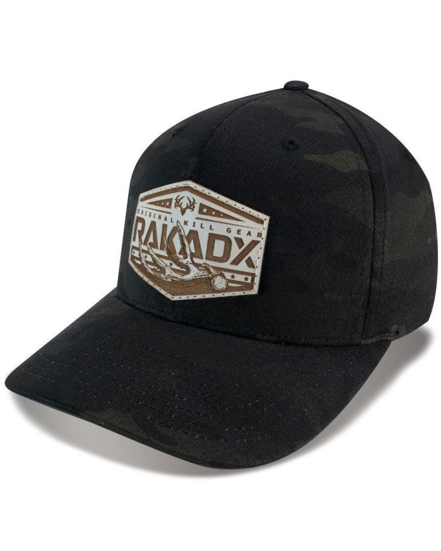 Muley Kill Gear Leather Patch Flexfit | Multi-Cam Black