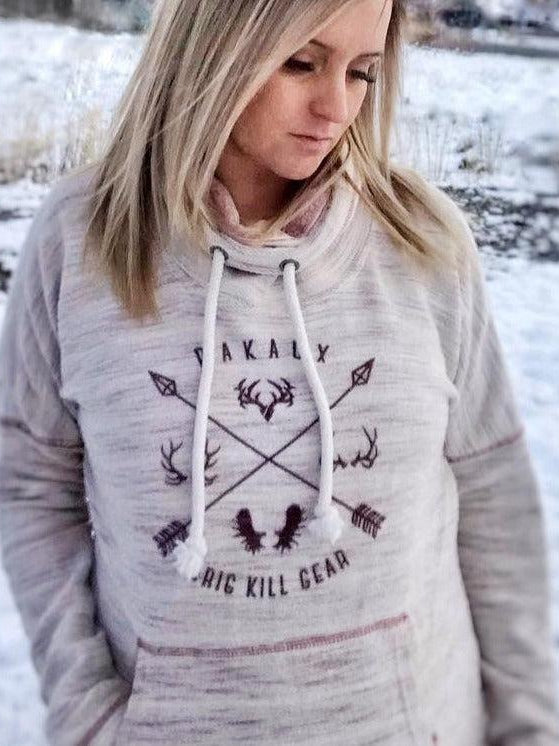 Womens Crisscross Cowl-neck Hoodie