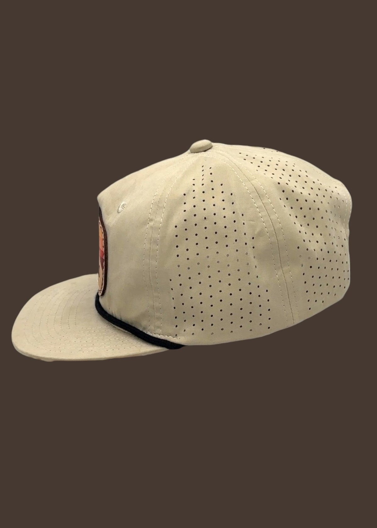 &quot;Wilderness&quot; Color Leather Patch Birch/Black Performance Rope Hat