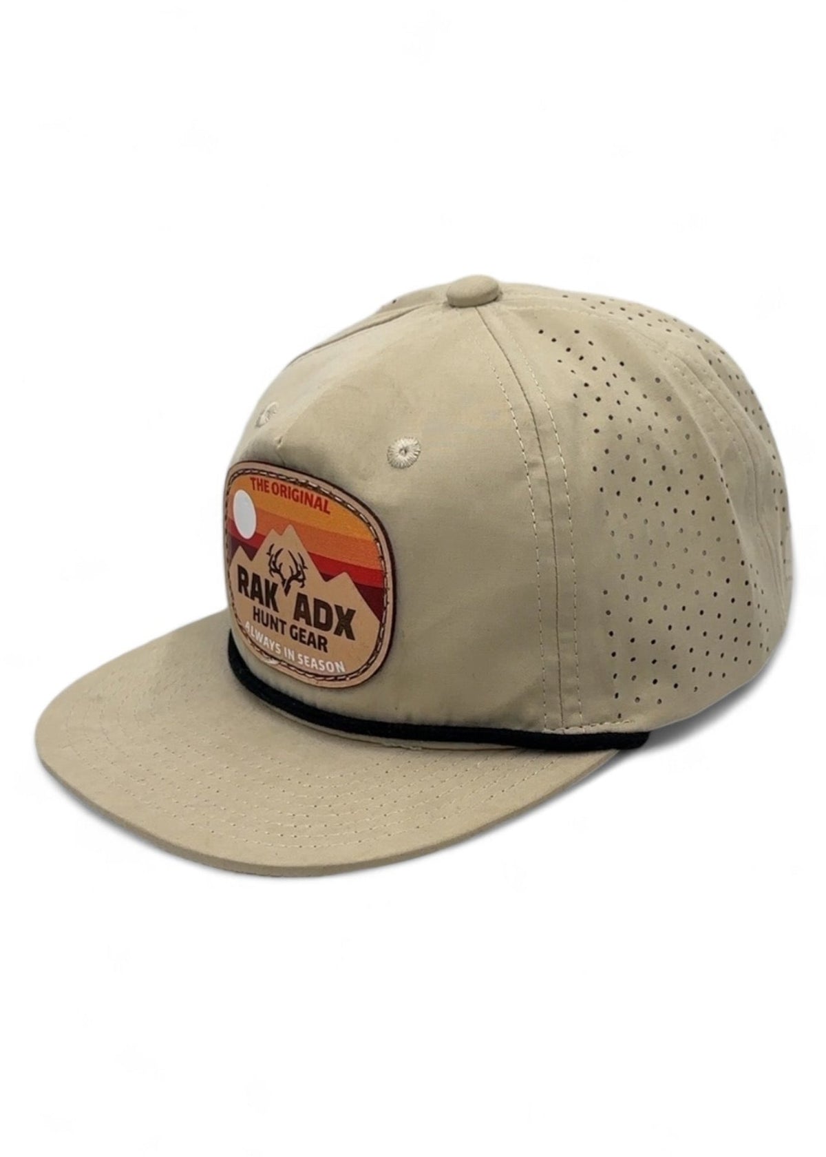 &quot;Wilderness&quot; Color Leather Patch Birch/Black Performance Rope Hat