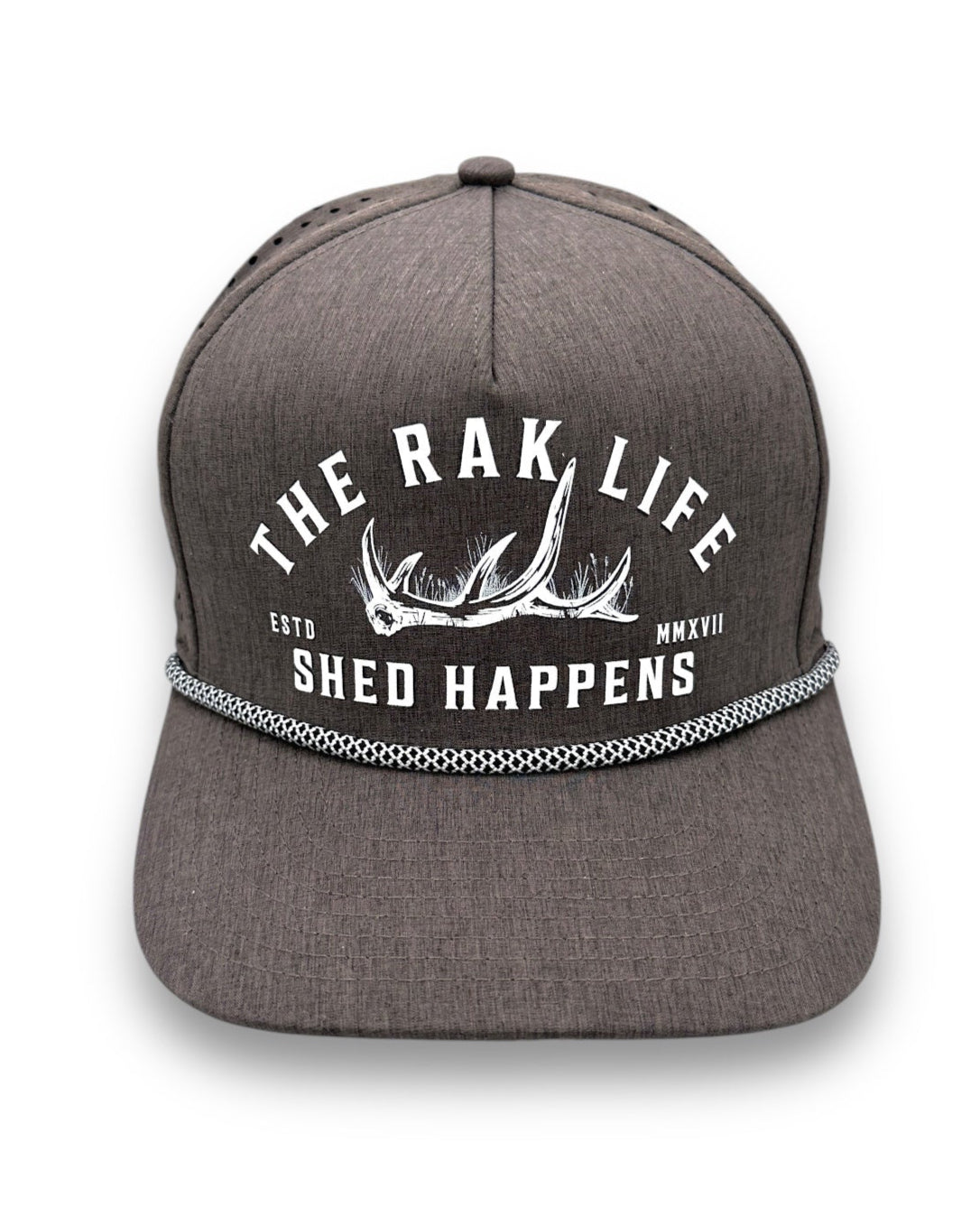 &quot;Shed Happens&quot;Graphite-Grey Rope Performance Hat