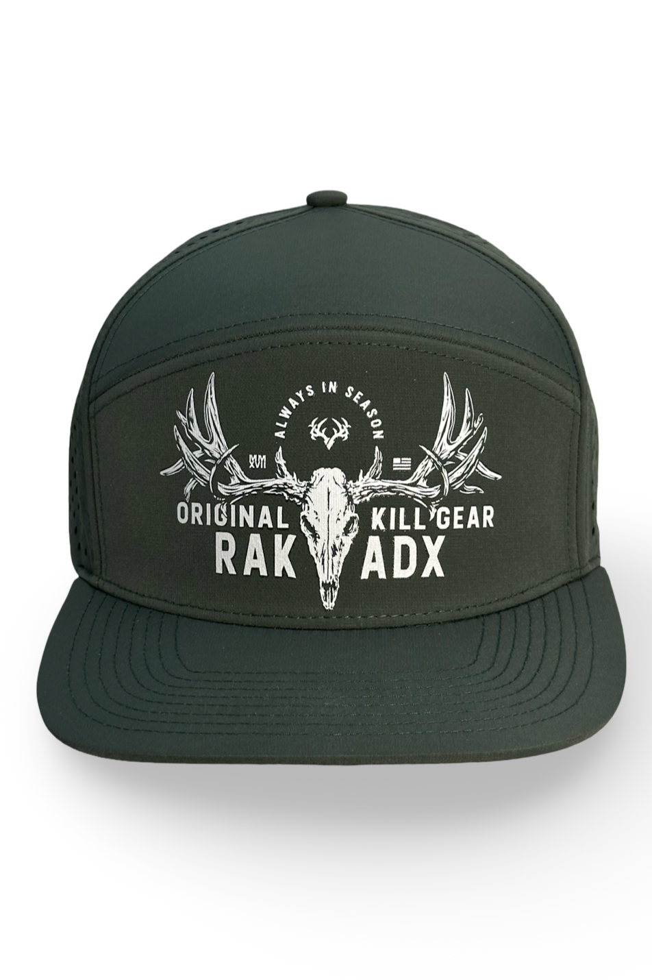 &quot;Rustic Rak&quot; Steel Green 7 Panel Water Repellent Snapback Trucker