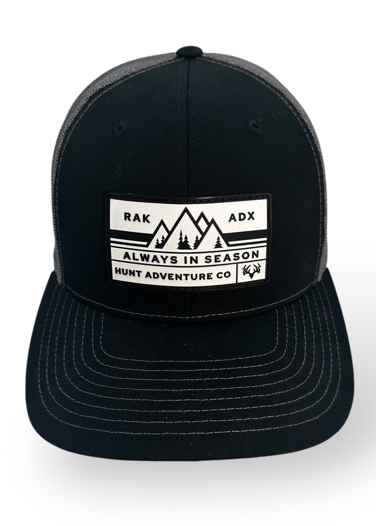 &quot;Hunt Adventr Co&quot; Black/Charcoal Grey Snapback Trucker