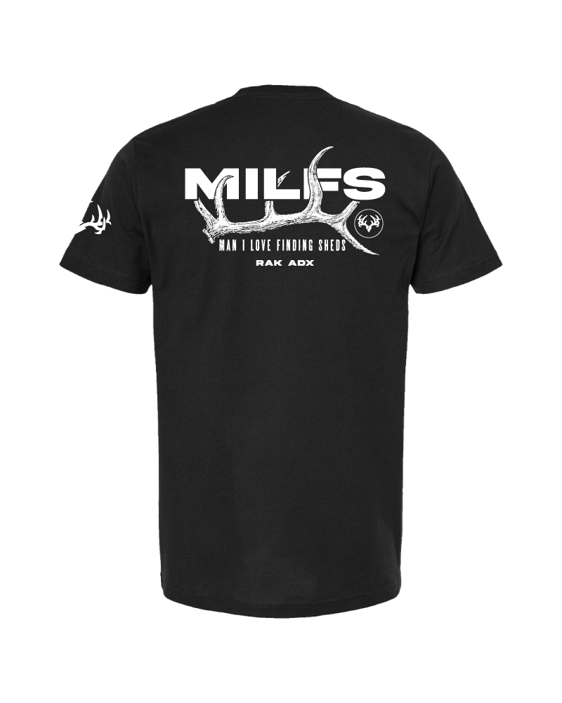 &quot;MILFS - Man I LOVE Finding Sheds&quot; Black T-Shirt