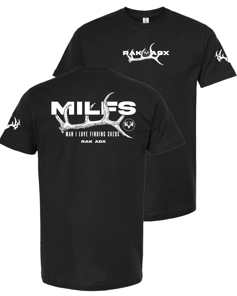 &quot;MILFS - Man I LOVE Finding Sheds&quot; Black T-Shirt