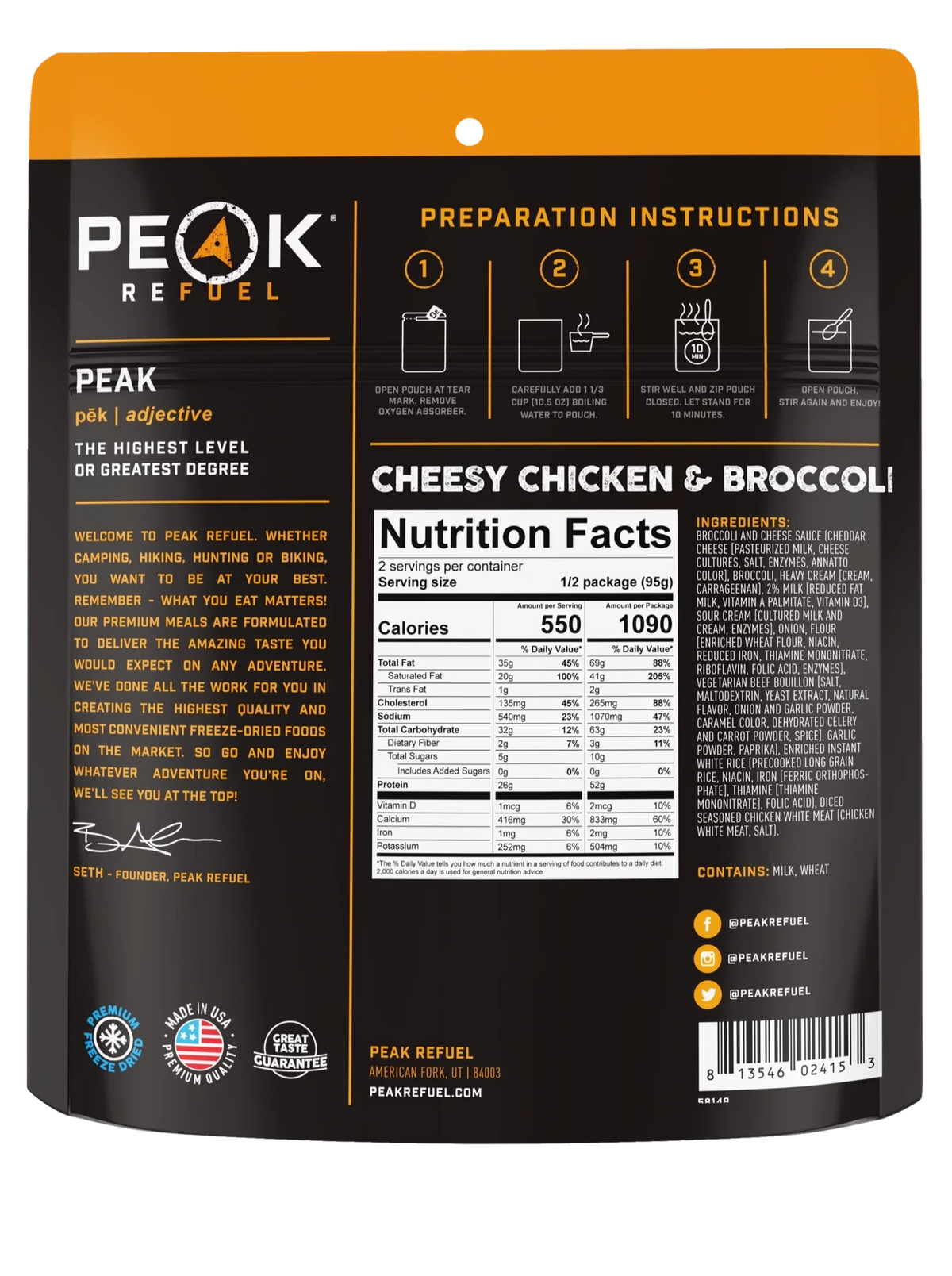 Peak Refuel Cheesy Chicken &amp; Broccoli