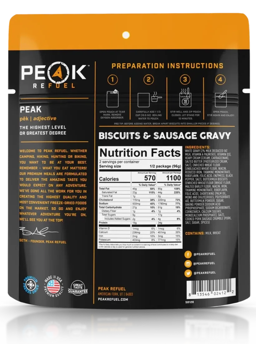 Peak Refuel Biscuits &amp; Sausage Gravy