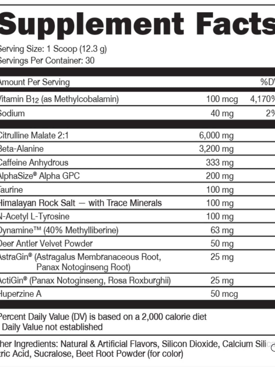BAMF High Stimulant Nootropic Pre-Workout