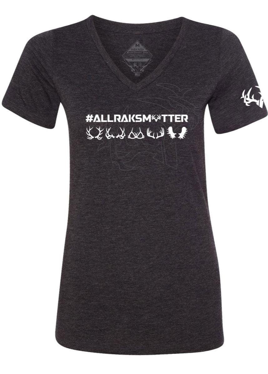 Womens All Raks Matter ™ Boobies V Neck Relaxed Tee